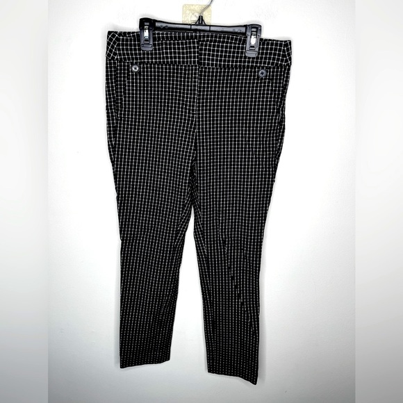Ann Taylor Marisa Black & White Checker Pants Size 4 - Picture 1 of 11